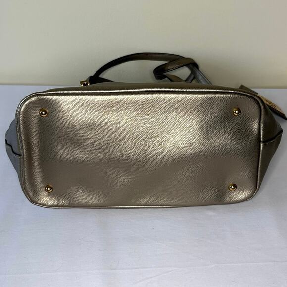 Ralph Lauren Whitby Metallic Gold Leather Tote Shoulder Bag Purse | Classic - Picture 4 of 14
